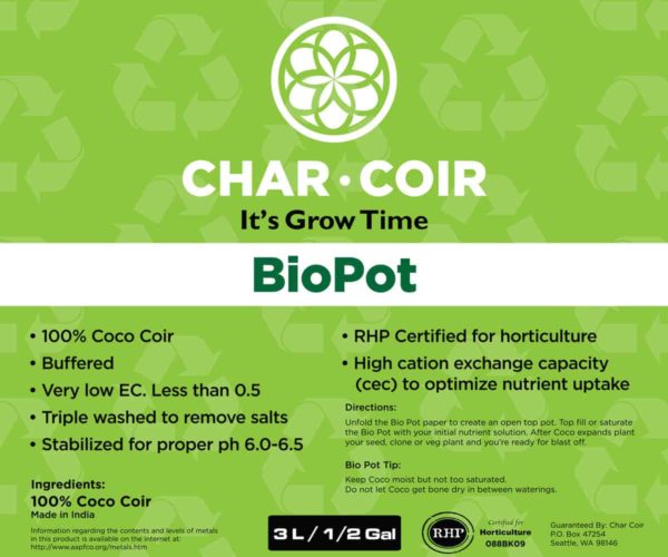 Char Coir BioPot, 3L