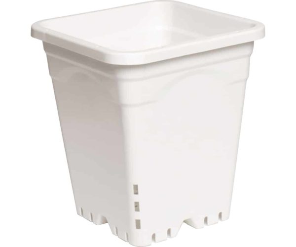 9"x9" Square White Pot, 10" Tall, 24 per case