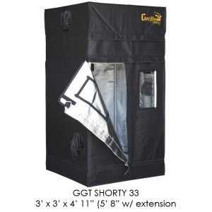 SHORTY Gorilla Grow Tent, 3' x 3', w/9" Extension Kit