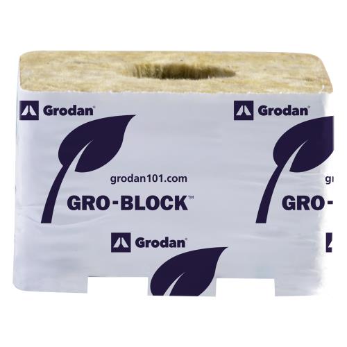 Gro Block Improved Small 4Inches GR6,5 w/ hole (4Inchesx4Inches2.6Inches) wrapped (6/strip- 36 strips per cs)