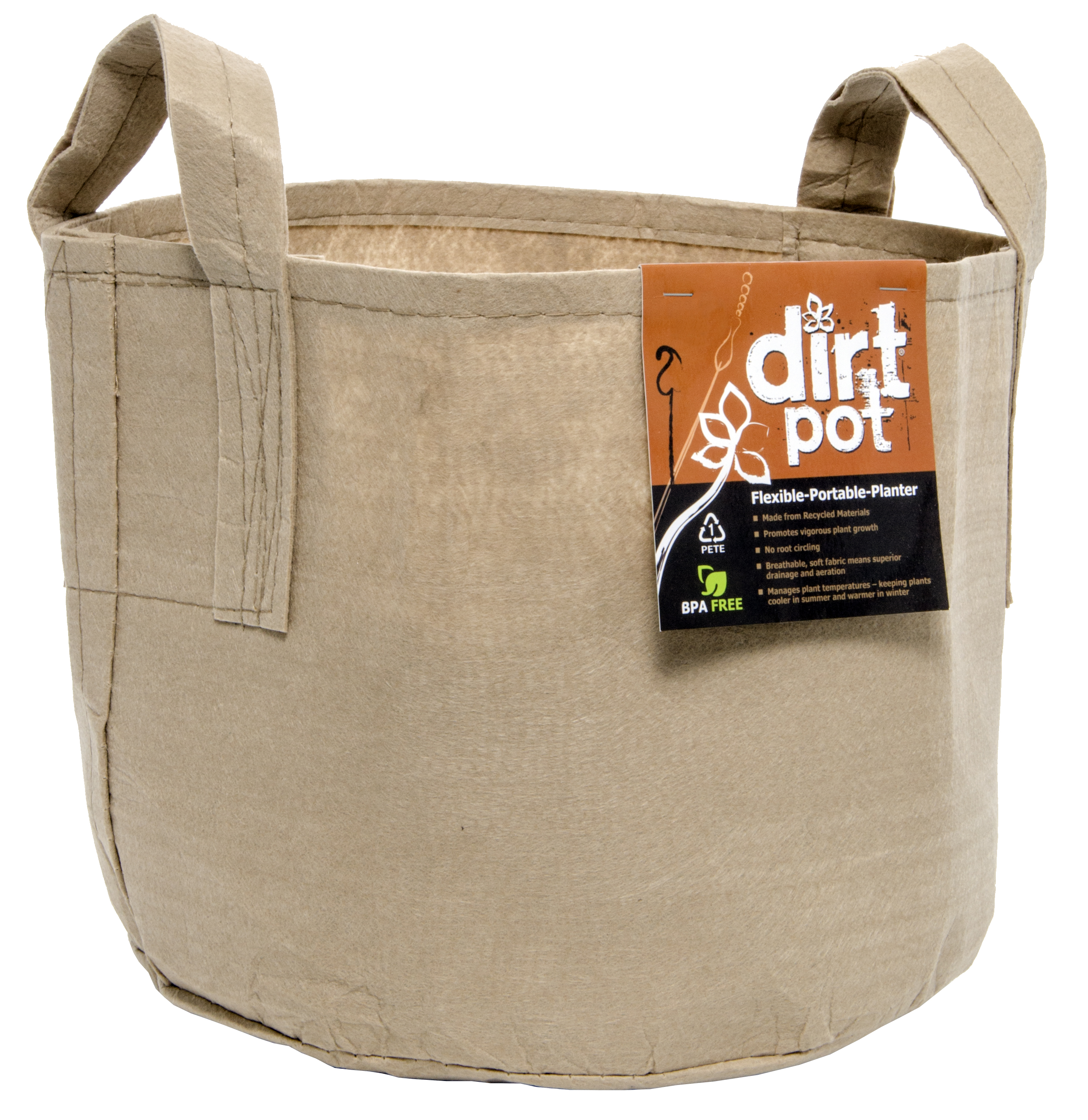 Dirt Pot Tan 5 Gal w/Handle (10/pk) (80/cs)