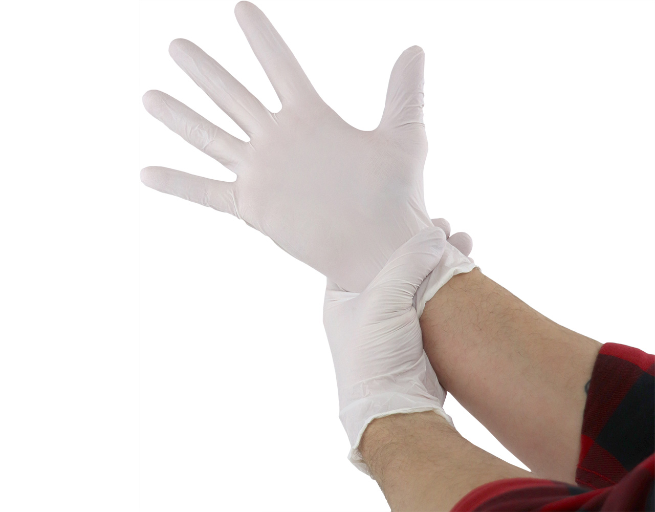 Mad Farmer White Nitrile Gloves, Size M, Box of 100